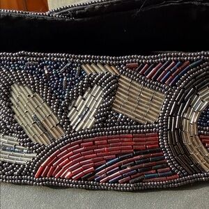 Vtg Beaded Belt and Bag